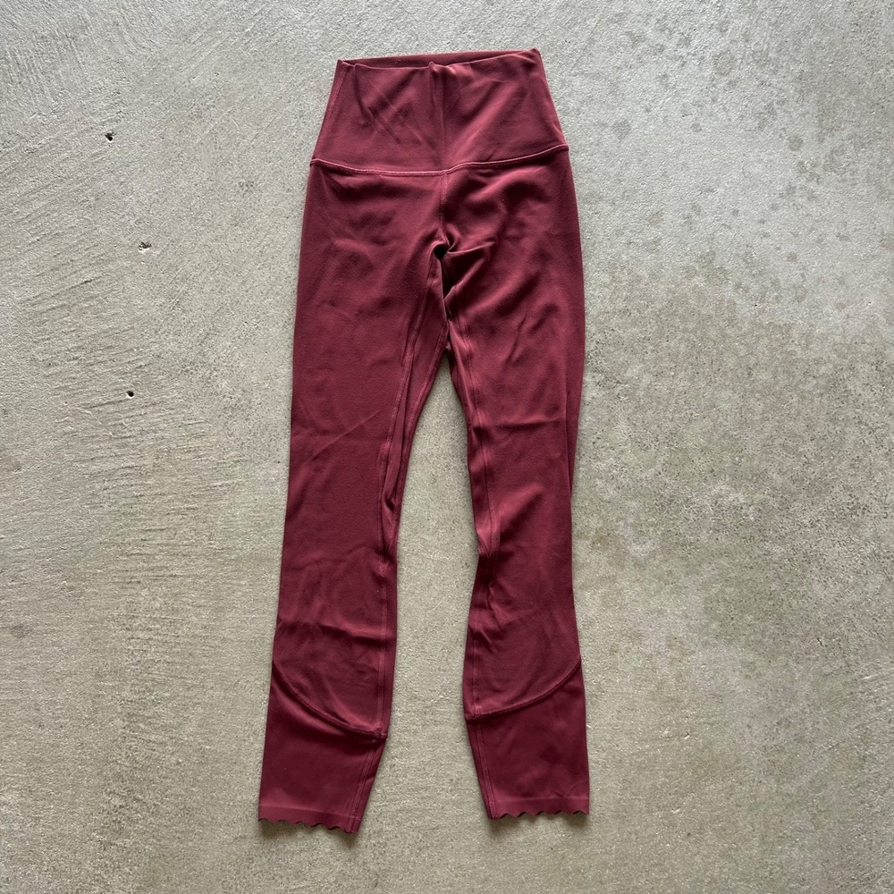 Lululemon‎ Align Scalloped Hem Leggings Size 0 Savannah Red High Rise 25" W5ECPS